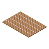 Sushi rolling bamboo mat creating delicious rolls vector