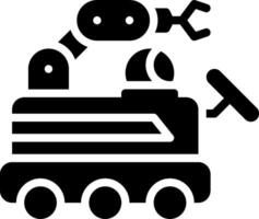 A robot is driving a train on a white background vector