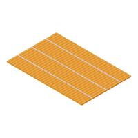 Sushi rolling mat creating traditional japanese cuisine isometric view vector