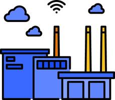 Industrial factory with wifi icon vector