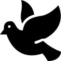 A black and white silhouette of a dove vector