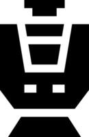 A black and white icon of a computer vector