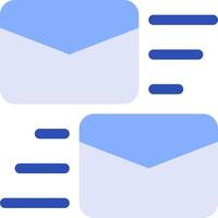 Two mailboxes with blue lines and a blue envelope vector