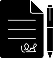 A black and white image of a pen and paper vector