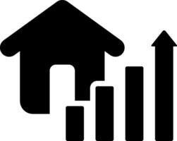 A house with a bar chart and a house icon vector