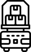 A black and white image of a box on top of a truck vector