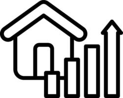 A house with a bar graph and a house icon vector