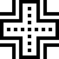 A black and white cross with squares on it vector