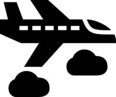 Airplane flying over clouds vector