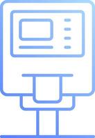 A computer monitor with a blue background vector