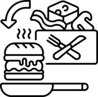 A burger and a box with a fork and knife vector