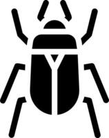 A black and white bug icon vector