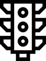 A black and white image of a traffic light vector