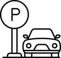 Parking sign and car icon vector