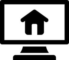 Home icon on a computer monitor vector