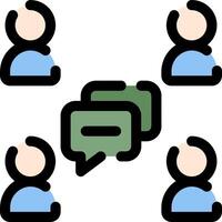 A group of people with speech bubbles vector
