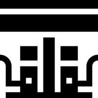 A black and white logo of a building vector