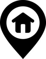 A house icon on a map pointer vector