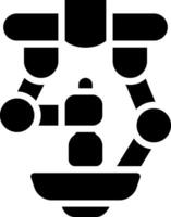 A black and white image of a robot vector