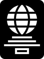 A globe icon on a black background vector