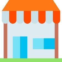 An icon of a small store with a blue awning vector