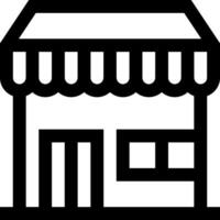 A black and white icon of a store vector