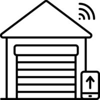A garage with a wifi signal and a phone vector