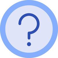 A blue circle with a question mark on it vector
