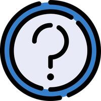A question mark in a circle with a blue border vector