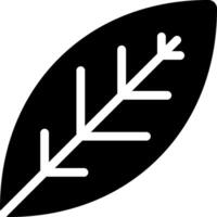 A black and white leaf icon vector