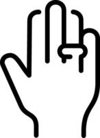 A hand with a ring on it, with a white background vector