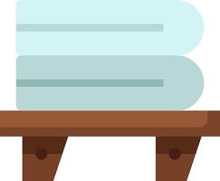 A stack of towels on a wooden bench vector