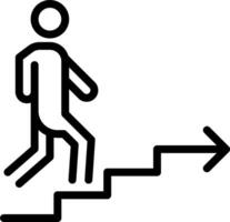 A man is walking up stairs and an arrow is pointing to the right vector