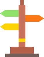A wooden pole with several arrows pointing in different directions vector