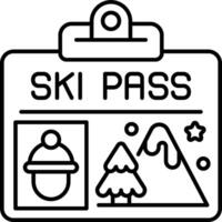 Ski pass icon on a white background vector
