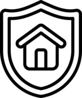 A black and white image of a house in a shield vector