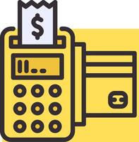 A credit card and a cash register icon vector