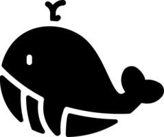 A black and white whale with a heart on it vector