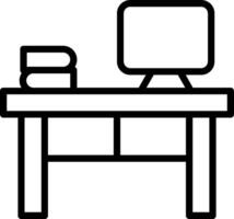 Computer desk icon vector