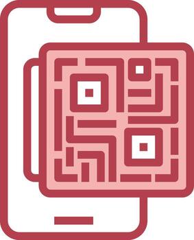 un qr código en un teléfono inteligente y un teléfono vector