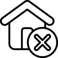 A house with a x symbol and a no symbol vector