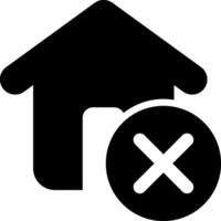 A black house with a x symbol on it vector