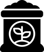 A black and white icon of a plant in a jar vector