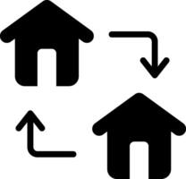 Two houses with arrows pointing to the left and right vector