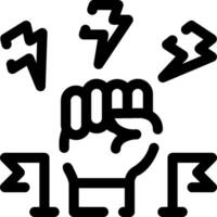 A fist with lightning bolts around it vector