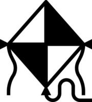 A black and white kite with a line through it vector