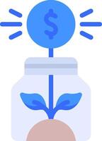 Money plant in jar with dollar sign vector