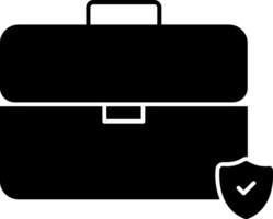 A briefcase with a shield and a check mark vector