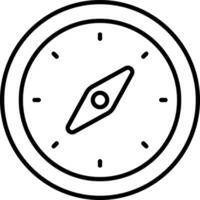 A black and white line drawing of a compass vector