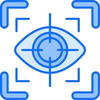 A blue icon with an eye and a cross vector